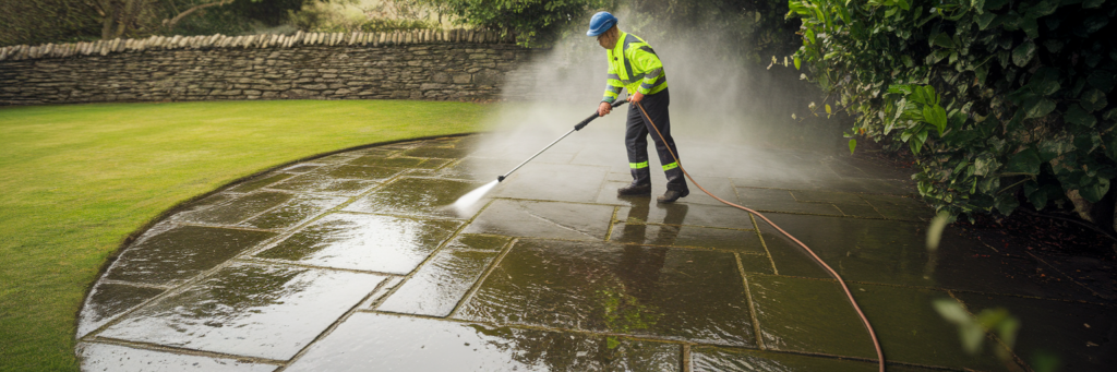 Power washing pavers